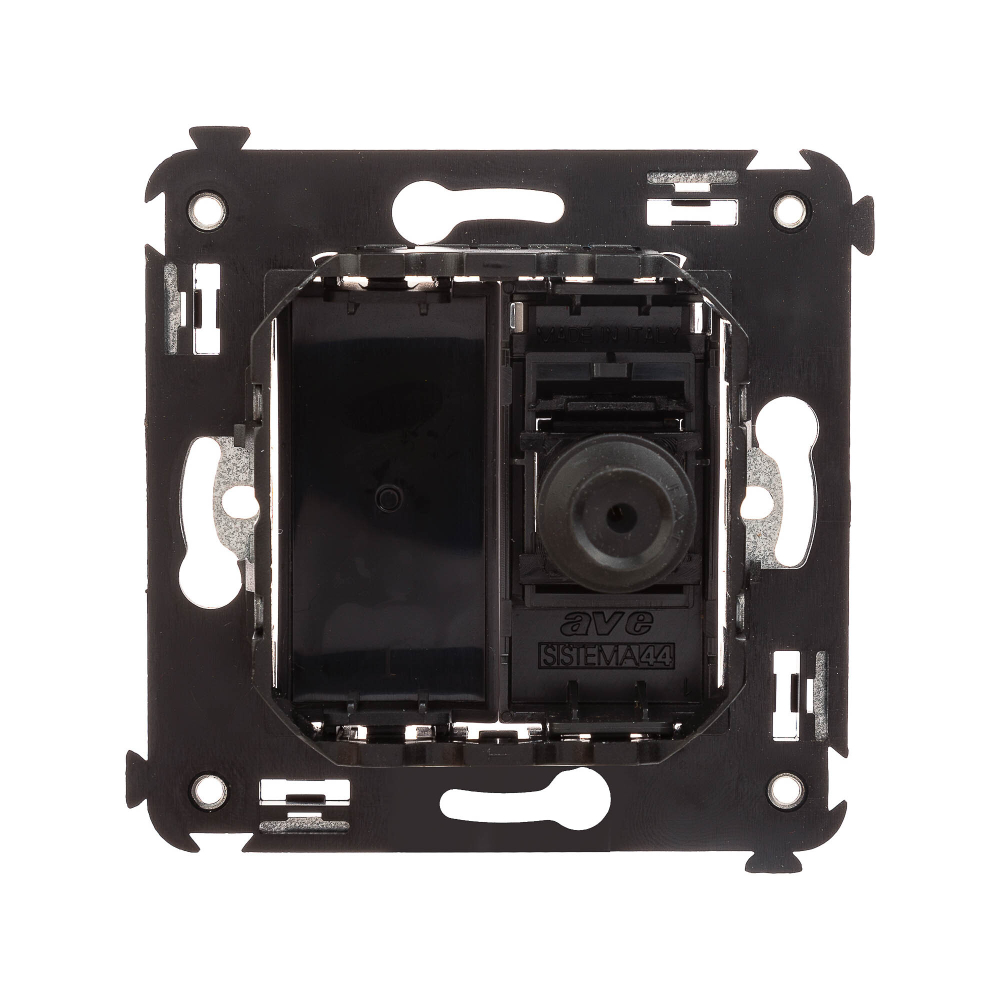 Розетка TV одиночная в стену, "Avanti", "Черный матовый"