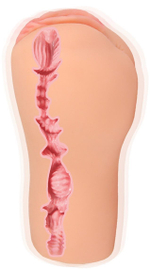 Телесный вибромастурбатор-вагина с рельефом Emily