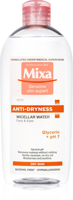 MIXA Anti-Dryness - мицеллярный флюид против сухости кожи /   400  ml  / GTIN 3600550368444