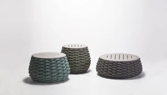 Уличный пуф-столик Pouf Ø67х40 см, терракотовый