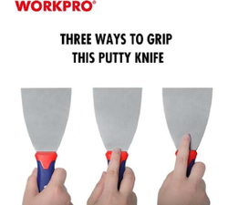 Шпатель WORKPRO гибкий, нержавеющая сталь, 100 мм WP321012
