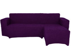 Чехол Модерн на угловой диван с выступом справа, цвет Фиолетовый