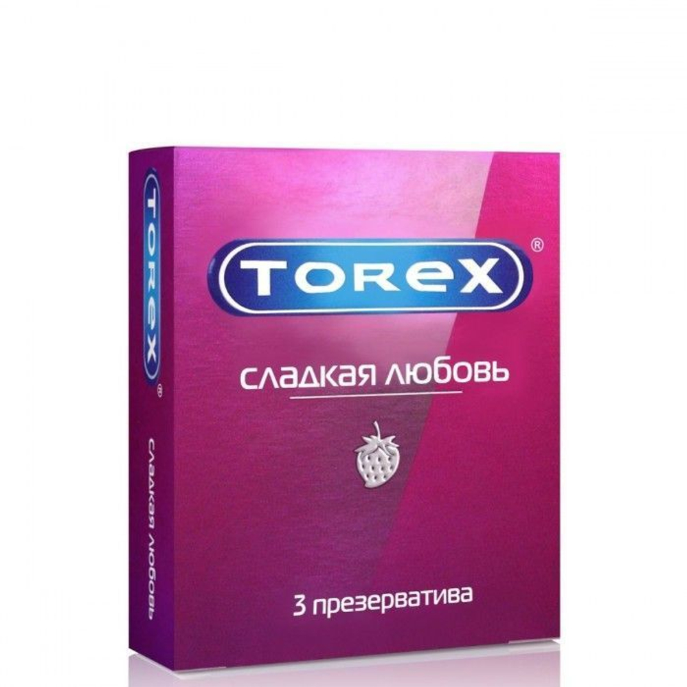 Презервативы Torex  Сладкая любовь  с ароматом клубники - 3 шт.