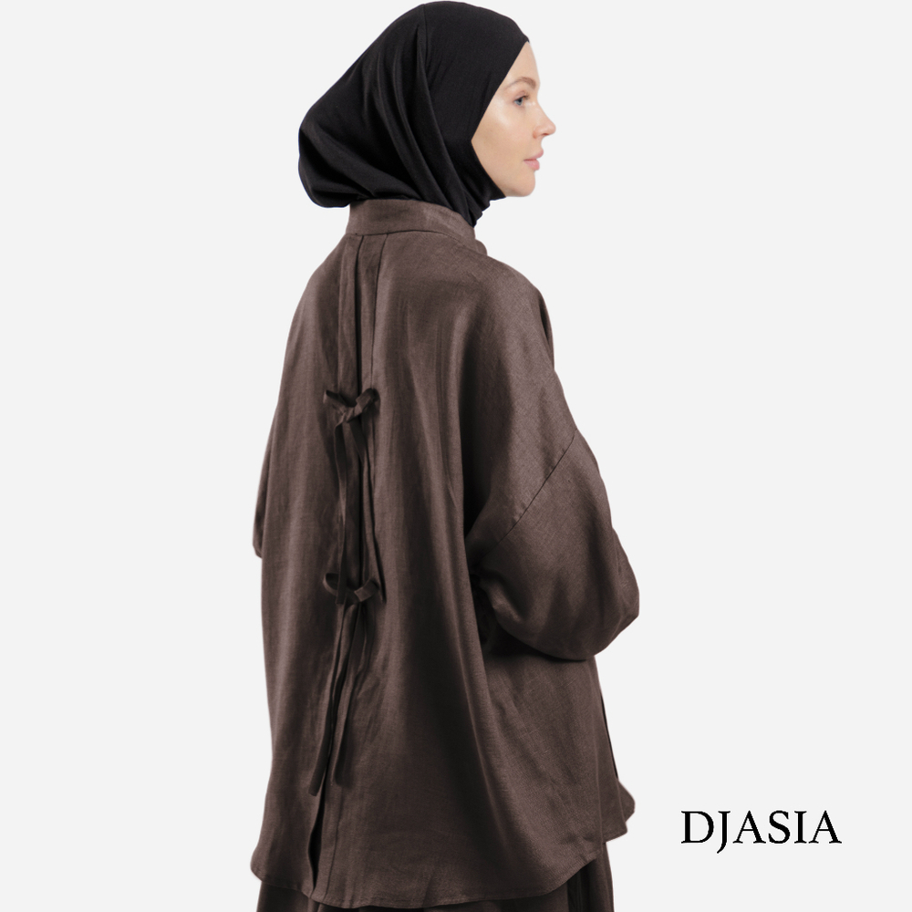 БЛУЗА СО СБОРКОЙ НА ГРУДИ LAYALI LINEN