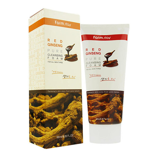 Очищающая пенка с экстрактом Женьшеня FarmStay Red Ginseng Pure Cleansing Foam 180мл