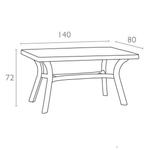 Стол пластиковый обеденный, Siesta Garden Roma, белый