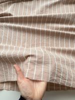 Вареный хлопок 250см. Полоска Вертикаль на бежевом фоне