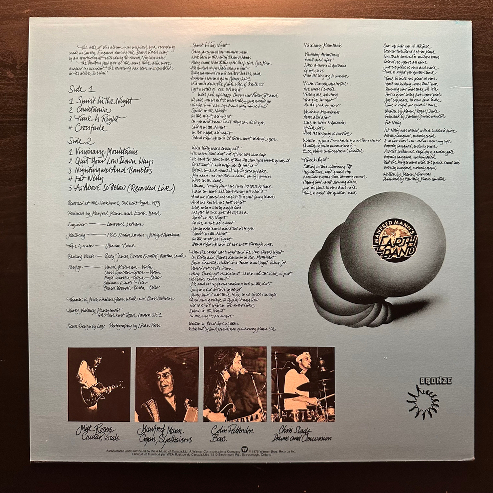 Manfred Mann's Earth Band - Nightingales & Bombers (Канада 1975г.)