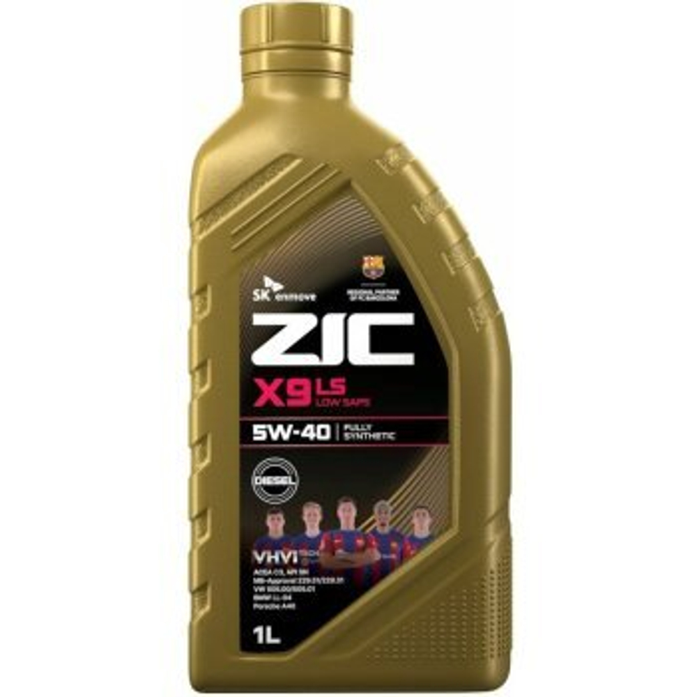 Масло моторное ZIC X9 LS Diesel 5w40 SN/CF, ACEA С3, Dexos2 1л