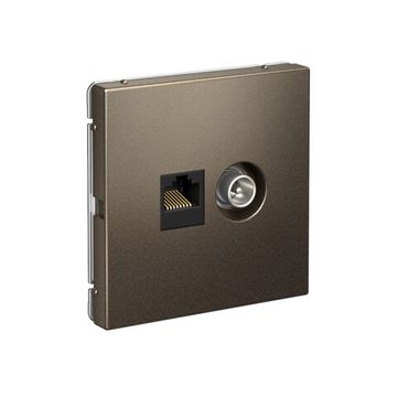 Розетка компьютерная + телевизионная 2-м СП ArtGallery RJ45 кат.5E + TV механизм мокко SE GAL000689