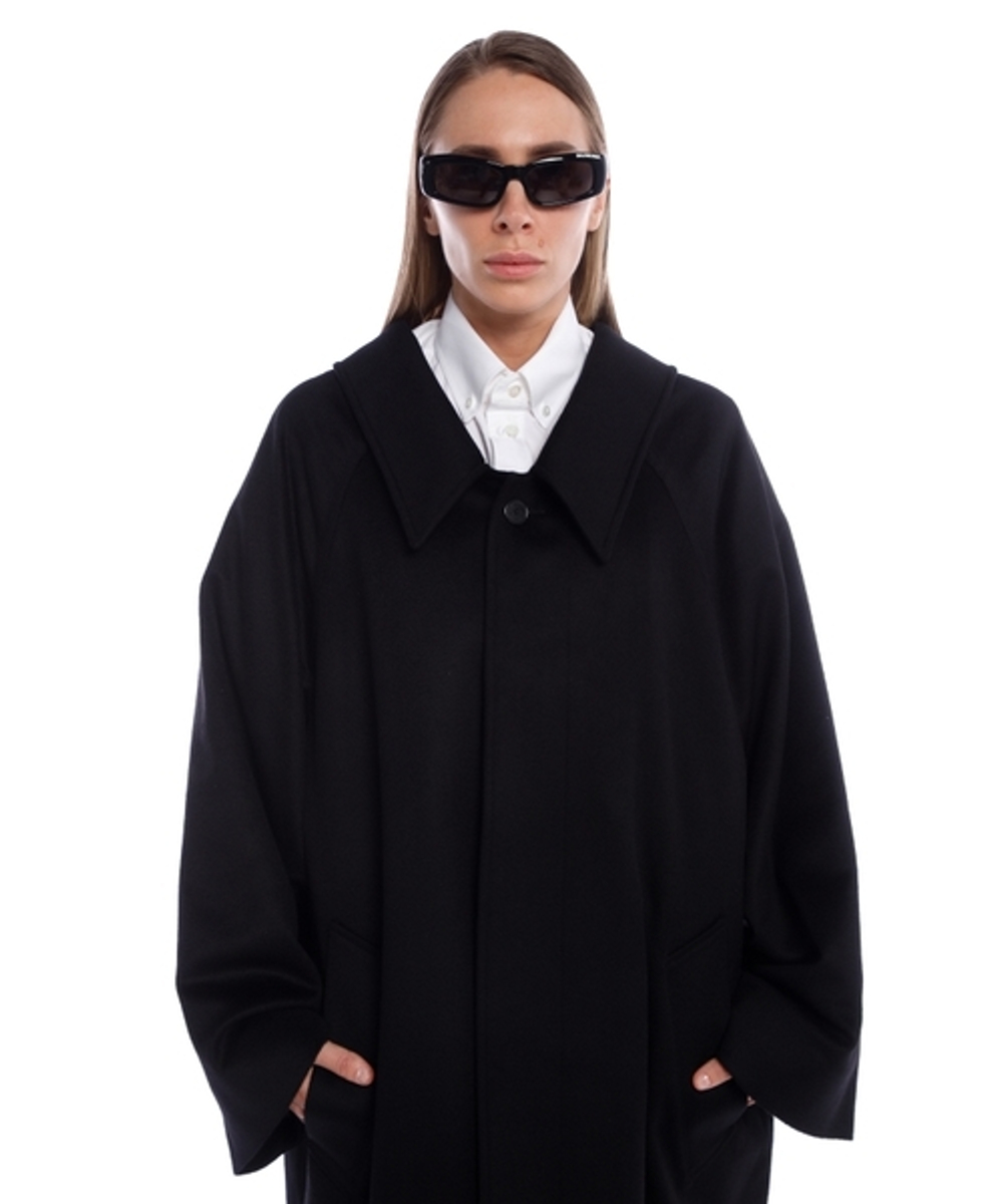 Пальто свободного кроя из смеси шерсти и хлопка