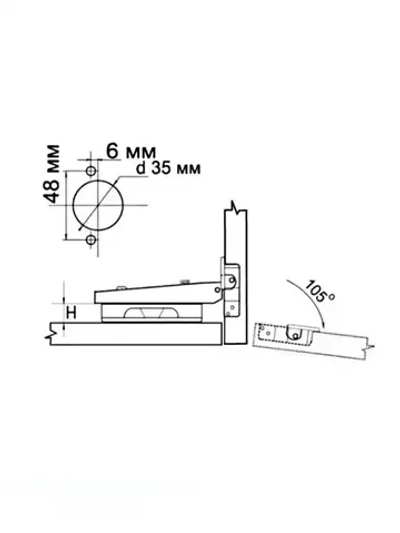 Петля мебельная c доводчиком 4 шт.
