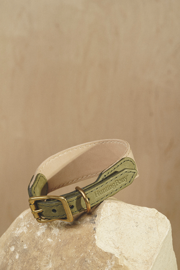 Ошейник "Пони-узелкони" Бежево-зеленый