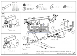 Фаркоп оцинкованный Galia C072A для Citroen Spacetourer 2016-, Peugeot Traveller 2016-, Citroen Jumpy 2016-, Peugeot Expert 2016-, Toyota Proace 2016-(паспорт и сертификат в комплекте)(без электрики)