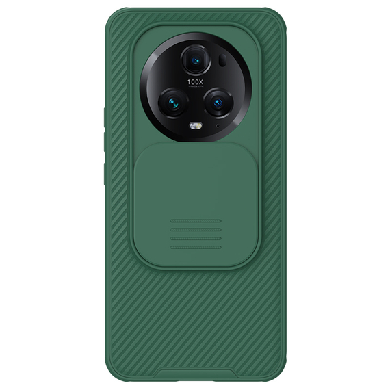 Чехол усиленный зеленого цвета от Nillkin с сдвижной шторкой для камеры на Honor Magic 5 Pro, серия CamShield Pro