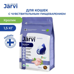 Jarvi сухой полнорационный корм для взрослых кошек с чувствительным пищеварением, Кролик, 1,5кг.