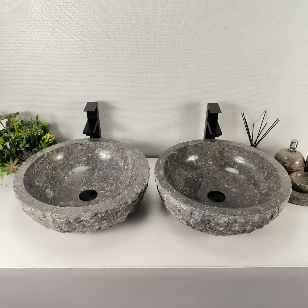 Раковина из мрамора ПАРА! Erozy Grey EM-64531 46*46*15 0186