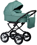 Детская коляска Indigo Barbara Eco Classic 3 в 1 с автокреслом Avionaut Cosmo Grey Be01 шалфей кожа