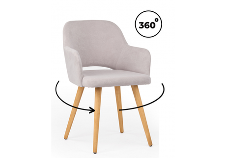 Стул деревянный Woodville Эолин 360  светло-серый (glory 36), светлое дерево