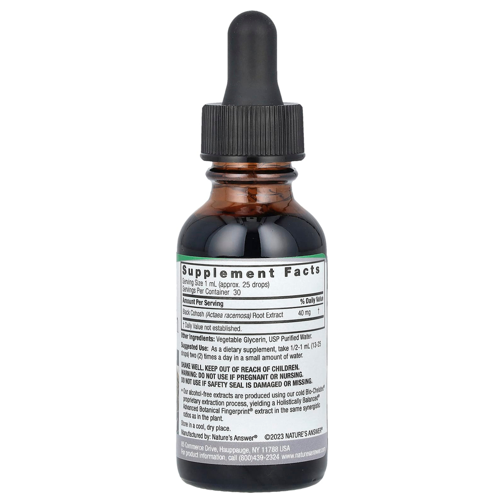 Nature's Answer, Экстракт черного кохоша, без спирта, 40 мг, 30 мл (1 жидк. унц.)