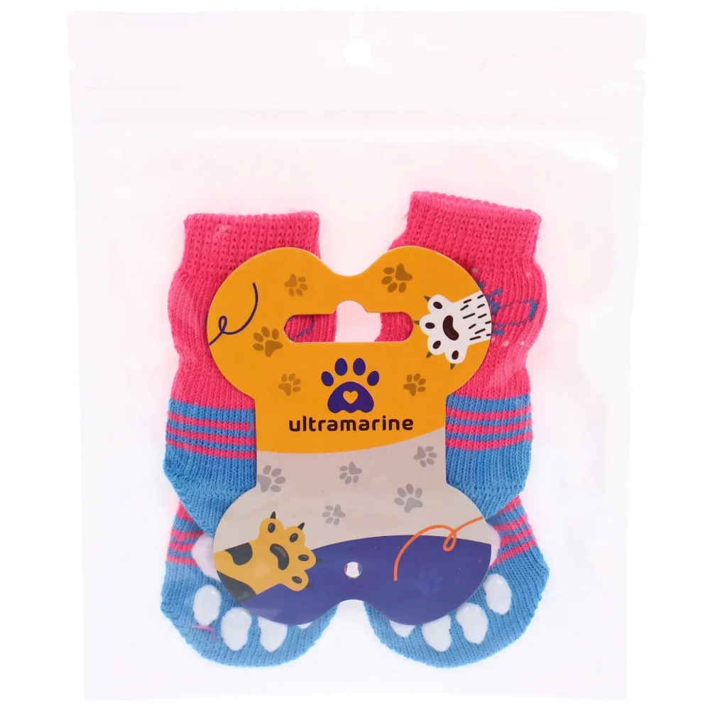 Носочки для животных «LAPUSIK», королева, цвет розовый, размер s, 2,5см