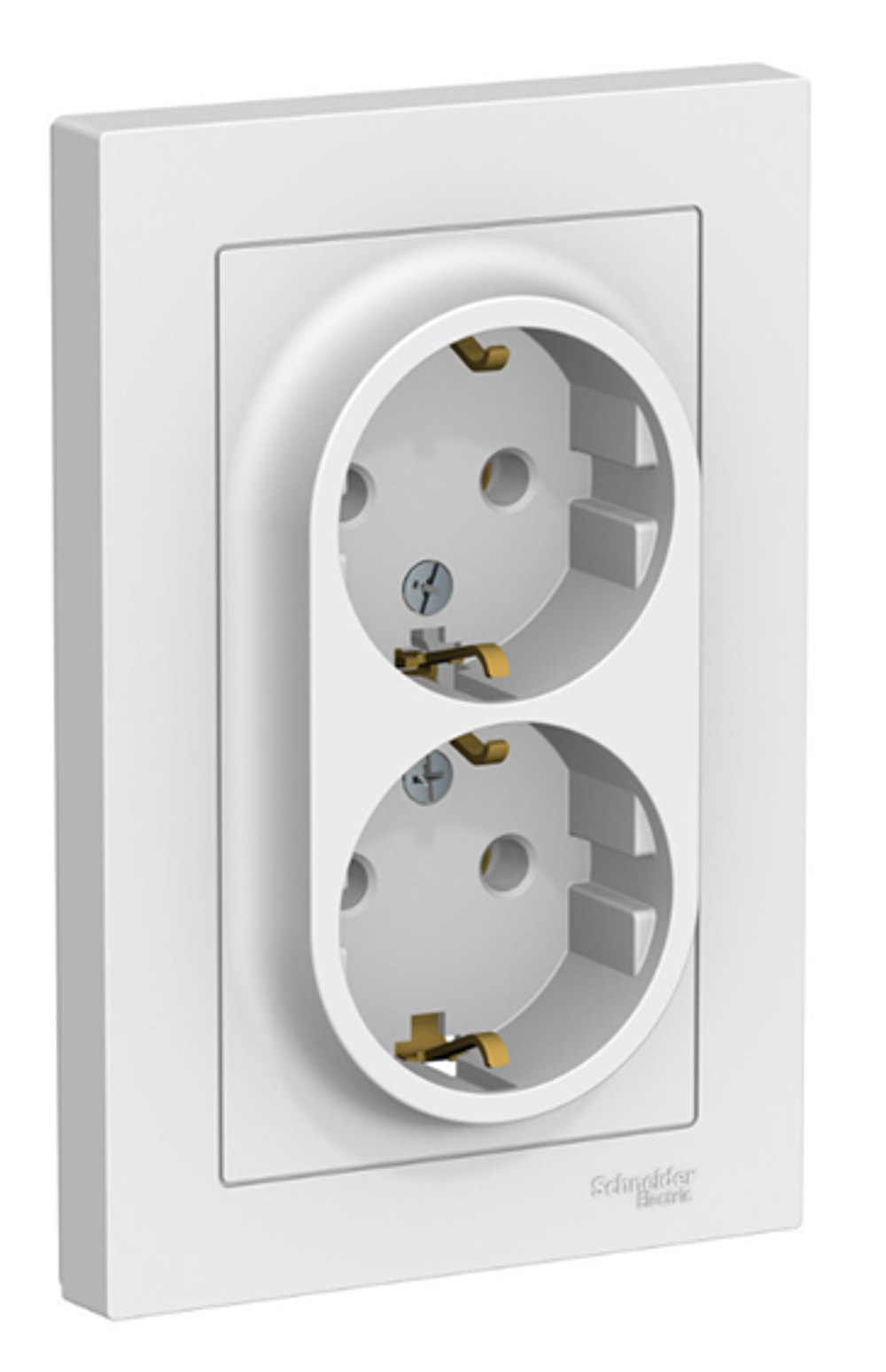 Розетка 2-м СП AtlasDesign 16А IP20 с заземл. в сборе бел. SE