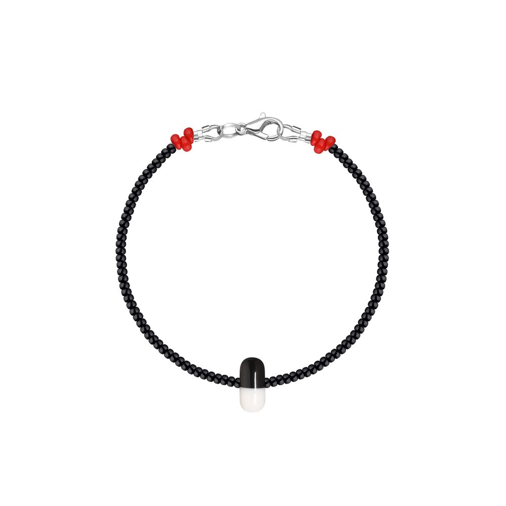 MANIOVICH Beaded Bracelet with Black Pill