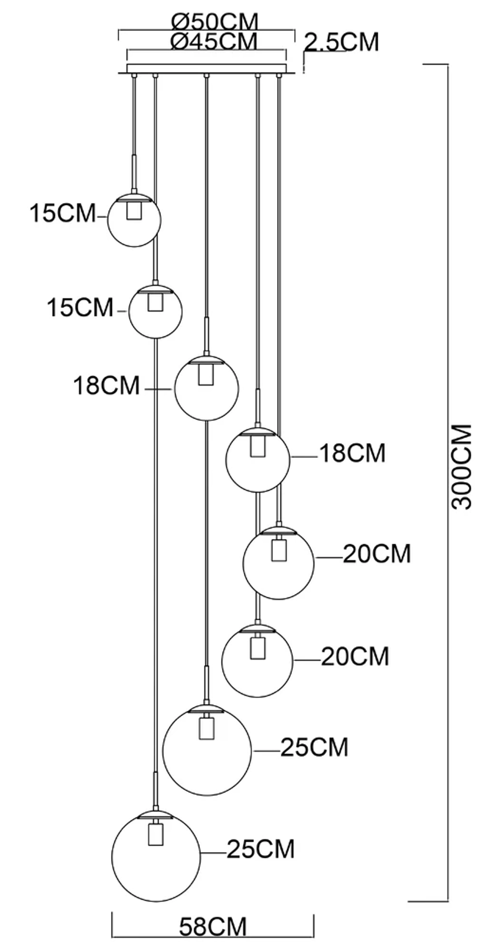 Подвесной светильник Arte Lamp VOLARE A1900SP-8AB
