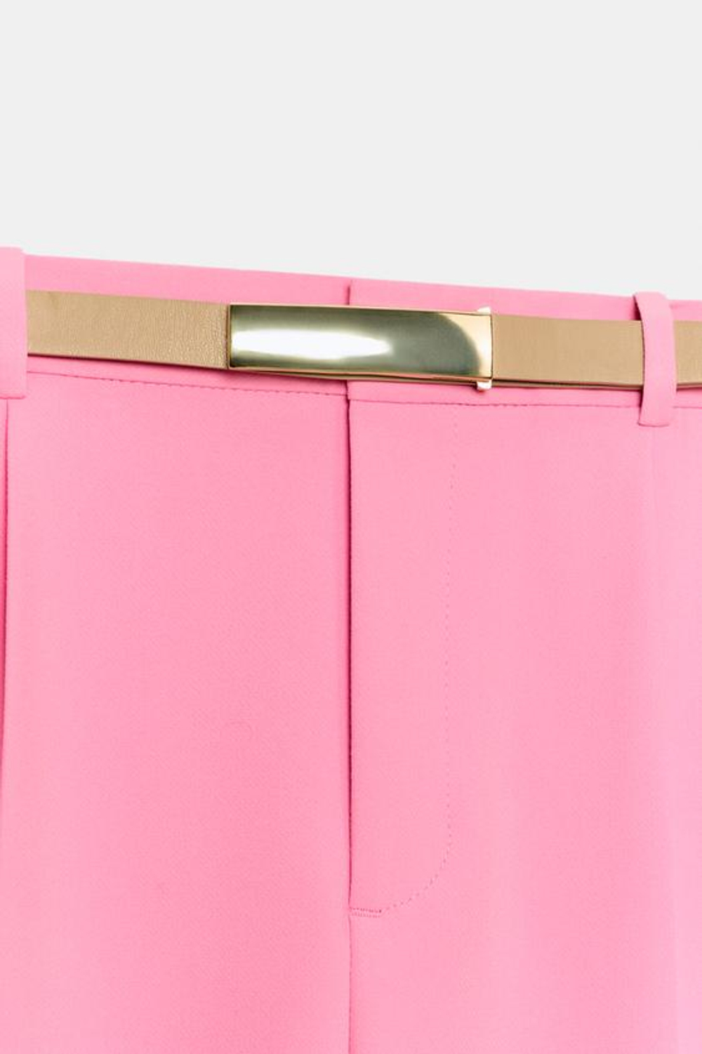 ZARA ПРЯМЫЕ БРЮКИ С ПОЯСОМ, РОЗОВЫЙ