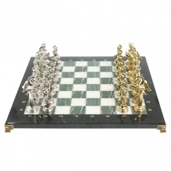 Шахматы "Восточные" доска 40х40 см офиокальцит фигуры металл G 122624