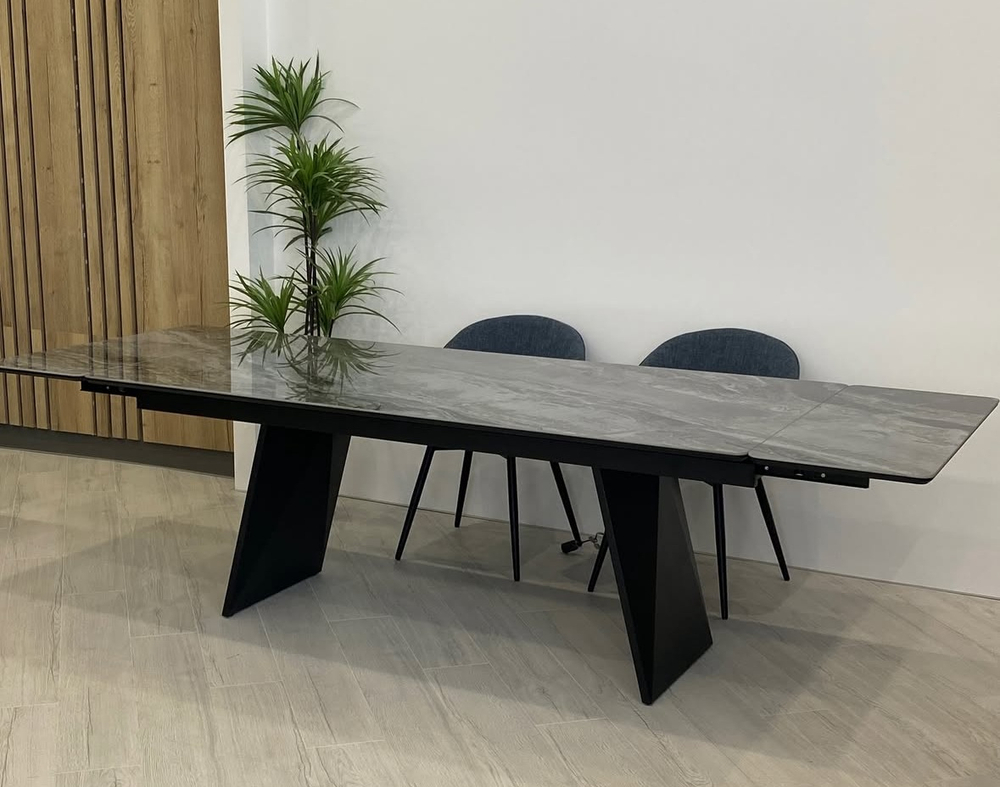 Стол М-City DISAUR Шерл 220 Оникс (Crystal Onix Bianco), керамика, Латте каркас