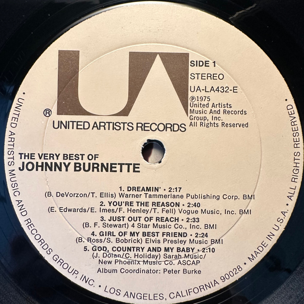 Johnny Burnette - The Very Best Of Johnny Burnette (США 1975г.)