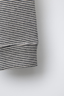 ZARA ЛЕГИНСЫ В РУБЧИК В ПОЛОСКУ С ПУГОВИЦАМИ, ЭКРЮ/ЧЕРНЫЙ