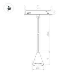 Светильник MAG-ORIENT-CONE-HANG-7W Warm3000 (BK, 40 deg, 48V) (Arlight, IP20 Металл, 3 года) 037370