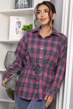 Рубашка хлопковая Джанет (розово-серая) Б14273-4М LT Collection