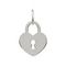 Замок в форме сердца - ювелирная подвеска из серебра 925 пробы, вид спереди