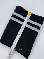 Подвяз трикотажный черный с серебристыми полосками 0.9м, ширина 14-15 см