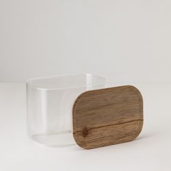 Банка для хранения прямоугольная Glass Acacia, 600 мл
