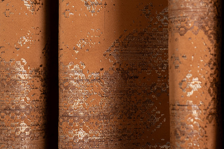 Портьера 275х260 Garda Decor Bromley оранжевая