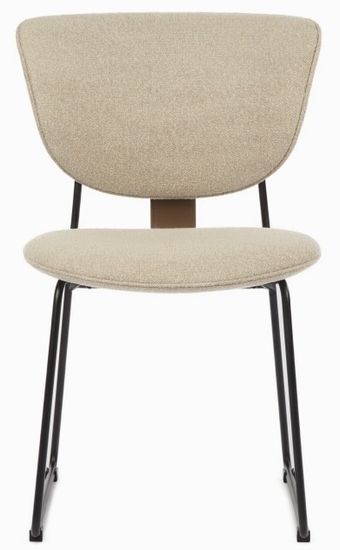Обеденный стул Murten мягкая бежевая обивка, металлический черный каркас 