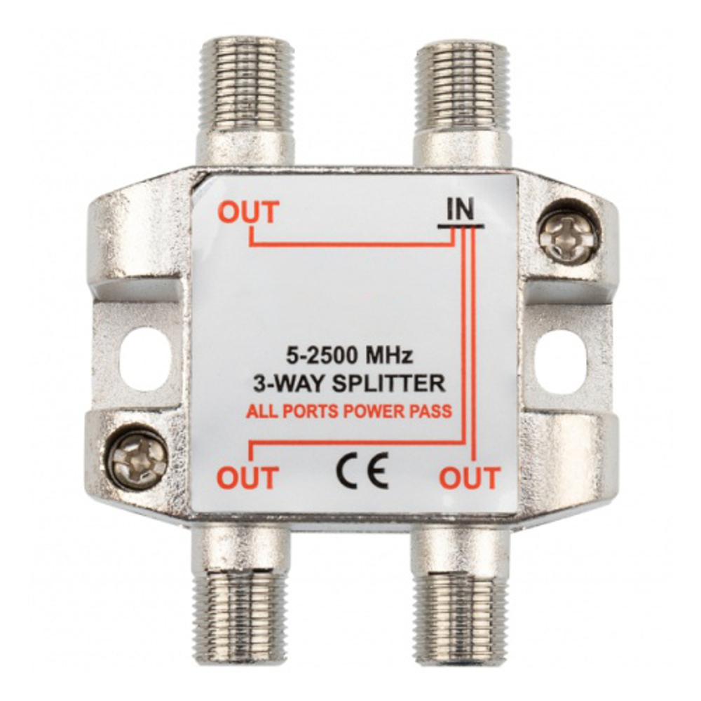 Разветвитель 3TV-F 5-2500 MHz проход питания