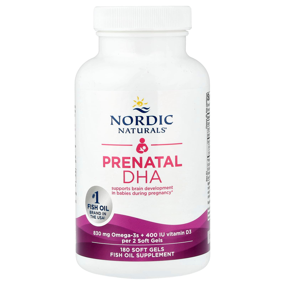 Nordic Naturals, Prenatal DHA, пренатальная ДГК, без добавок, 180 капсул
