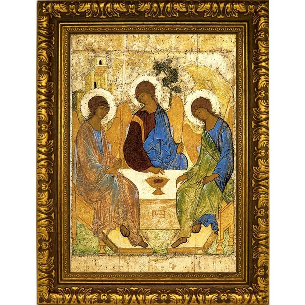 Святая Троица - копия иконы Андрея Рублева на холсте.