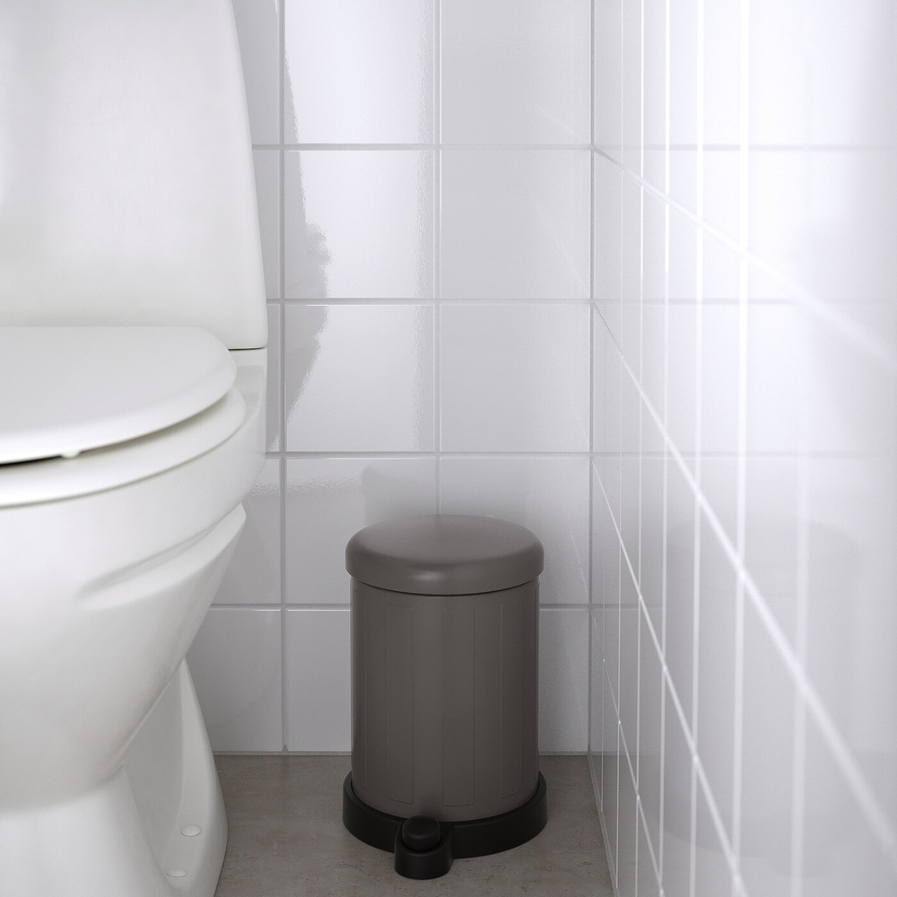 IKEA TOFTAN  (ИКЕА ТОФТАН)  -  Корзина для мусора, серая, 4 л