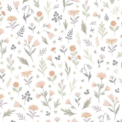 Gentle flowers and leaves. Нежные цветочки в пастельных тонах