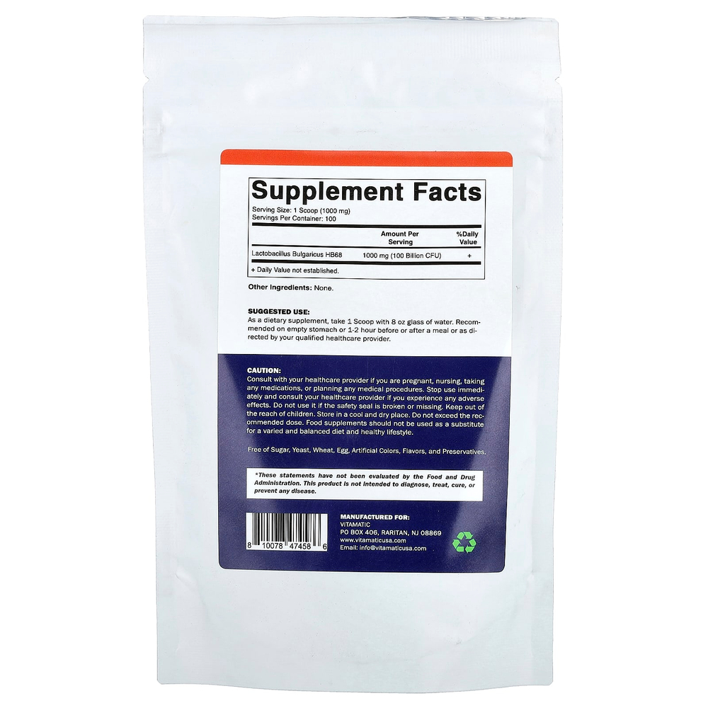 Vitamatic, болгарская палочка (Lactobacillus bulgaricus), 100 г (3,5 унции)