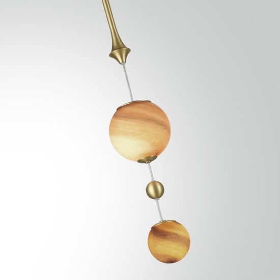 5457/4L MODERN ODL_EX26 светлая сатин.латунь/белый/бежевый/коричневый/металл/стекло Подвес LED x 4W 2500K CALLISTO