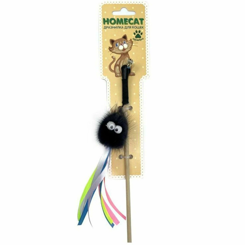 HOMECAT Дразнилка для кошек Осьминожка из норки с лентами и бубенчиком