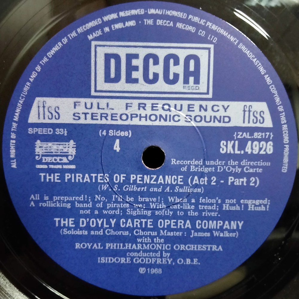 Gilbert And Sullivan / The Pirates Of Penzance Record 2 (LP)