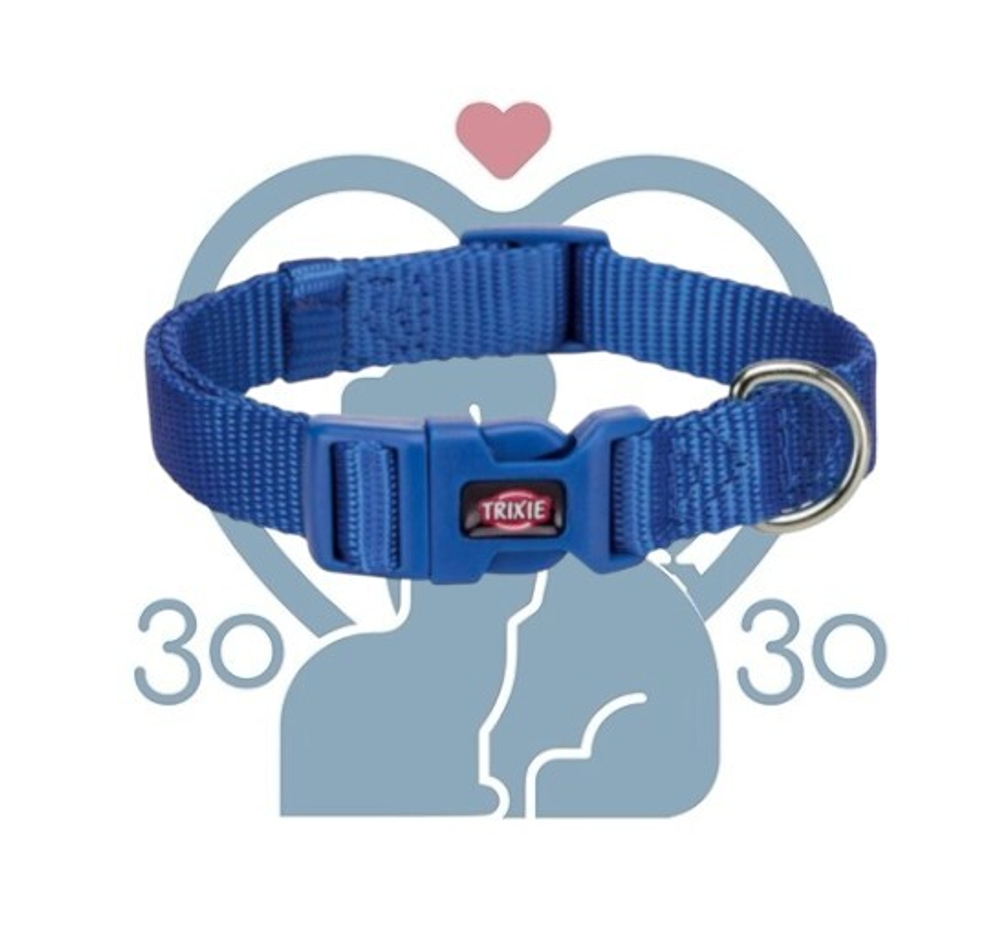 Trixie Ошейник Premium Collar Blue M-L,35-55 см-20 мм,нейлон королевский синий